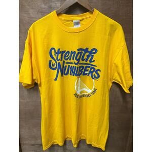 Jerzees Golden State Warriors 2016 Strength In Numbers T-Shirt Yellow Mens